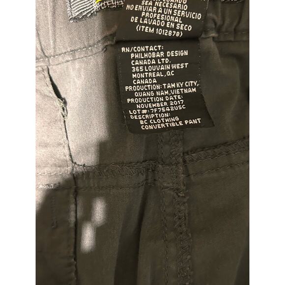 B.C. Clothing Utility Pants Mens XXLx34 Grey Convertible Tactical Zipper Shorts - Picture 6 of 8